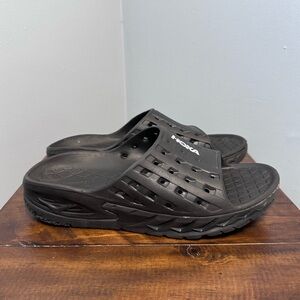 Hoka One One Ora Recovery Slide Sandals Mens Size 10 Black Comfort Foam Shoes
